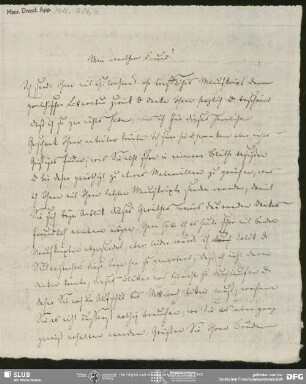 Eigenh. Brief von Johann Ferdinand Koreff an August Wilhelm von Schlegel, Paris, 1807