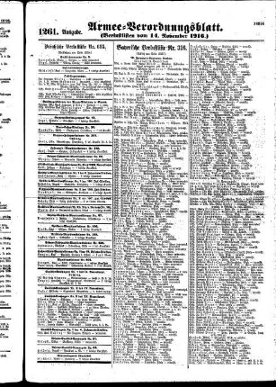 1261. Ausgabe. Dienstag, 14. November 1916