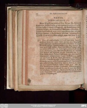 XXXVII. Iosias Menius.