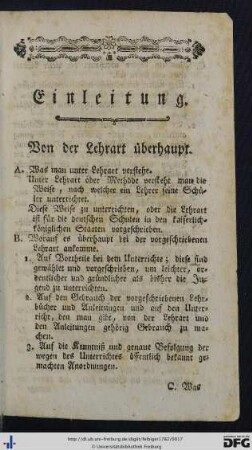 Einleitung. Von der Lehrart überhaupt.