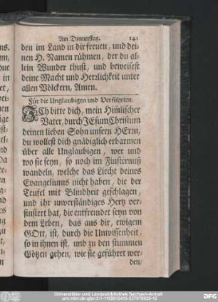 Für die Unglaubigen und Verführten.