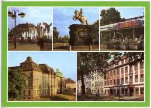 Dresden. Japanisches Palais, Straße der Befreiung, Neustädter Markt, Goldener Reiter