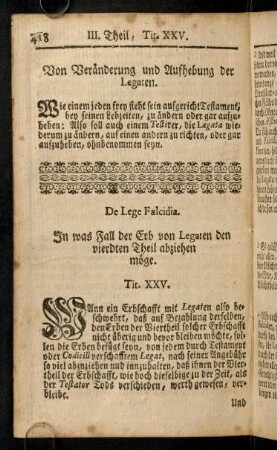 418-425, Titulus XXV - XXVII