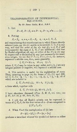 Transformation of differential equations.