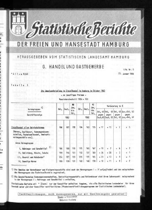 Die Umsatzentwicklung im Einzelhandel in Hamburg im Oktober 1963 : Lfd. Nr. 5