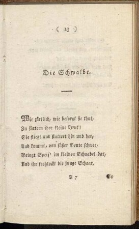 Die Schwalbe.
