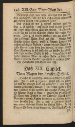 Das XIII. Capitel. Vom Wapen der Grafen Schlick