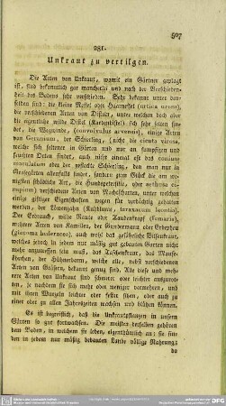 281. Unkraut zu vertilgen