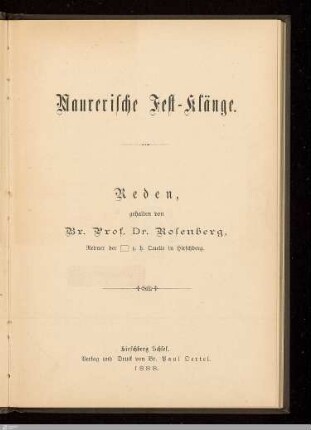 Maurerische Fest-Klänge : Reden