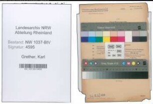Entnazifizierung Karl Grether , geb. 25.07.1894 (Zollsekretaer)