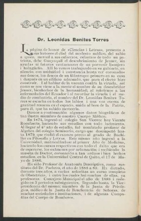 Dr. Leonidas Benites Torres