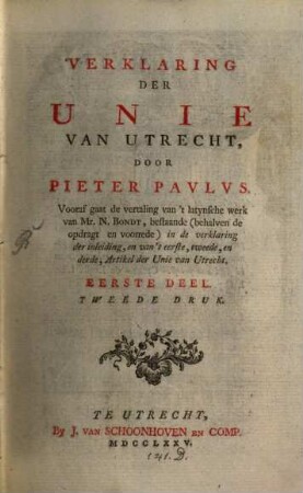 Verklaring Der Unie Van Utrecht, 1