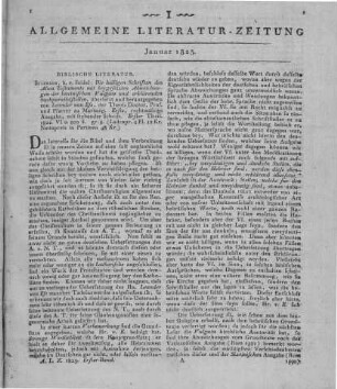 Die heiligen Schriften des Alten Testaments mit beigesetzten Abweichungen der lateinischen Vulgate und erklärenden Sachparallelstellen. Ausg. 1, T.1. Übers. und Hrsg. v. L. Ess. Sulzbach: Seidel 1822