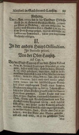 II. In der andern Haupt- Distinction.