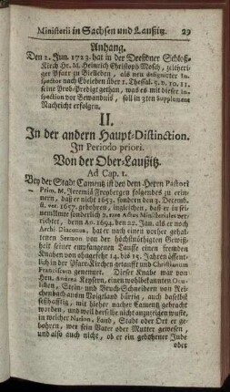 II. In der andern Haupt- Distinction.