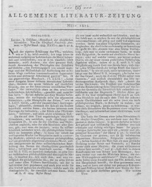 Ammon, C. F. v.: Handbuch der christlichen Sittenlehre. Bd. 1. Leipzig: Göschen 1823