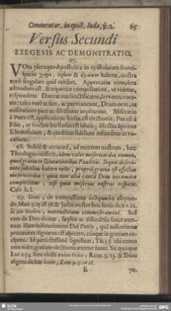 Versus Secundi Exegesis Ac Demonstratio