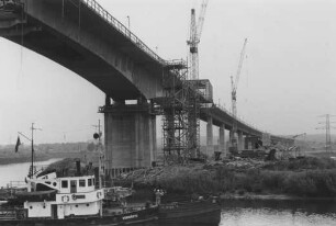 Bau der Brücke über die Stör bei Itzehoe