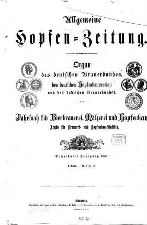 Allgemeine Hopfen-Zeitung. 16, 16. 1876