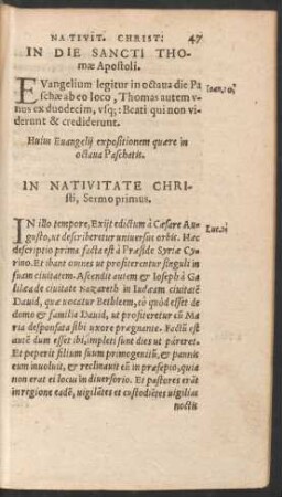 In Die Sancti Thomae Apostoli.