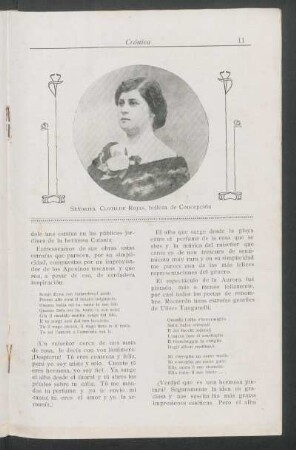 [Retrato de] Señorita Clotilde Rojas : Belleza de Concepción