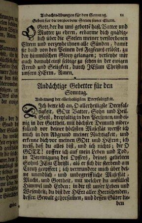 Andächtige Gebetter für den Sonntag.