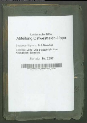 Erblegitimation aus den Ämtern Halle und Versmold