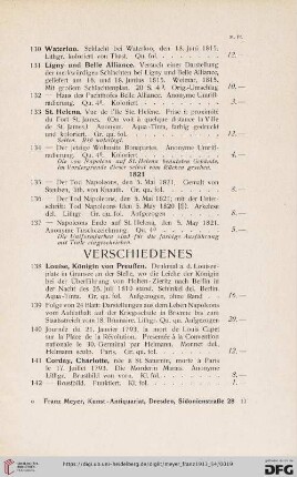 Verschiedenes (Nr. 138 - 143)
