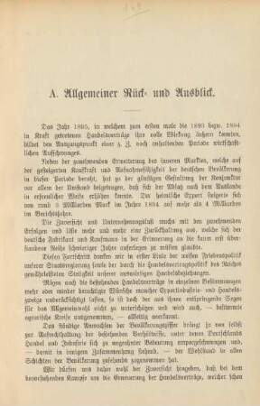 A. Allgemeiner Rück- und Ausblick.