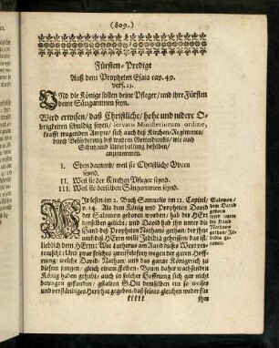 809-832, Fürsten-Predigt auß dem Propheten Esaia