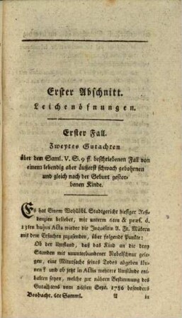 Aufsätze und Beobachtungen aus der gerichtlichen Arzeneywissenschaft. 6. 1789