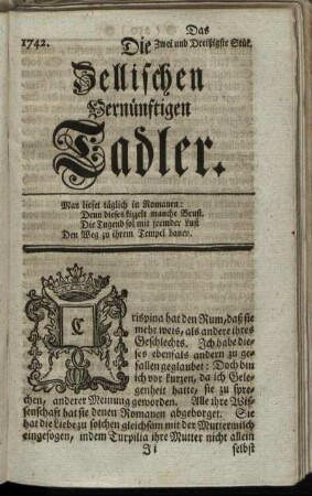 1742. Das Zwei und Dreißigste Stük.