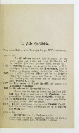 1. Alte Geschichte. Vom ersten Auftreten der Deutschen bis zur Völkerwanderung