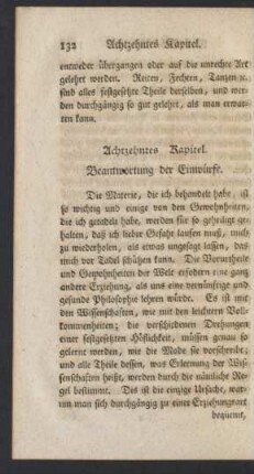 Achtzehntes Kapitel. Beantwortung der Einwürfe