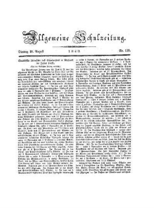 Statistische Uebersicht des Schulwesens in Rußland im Jahre 1839