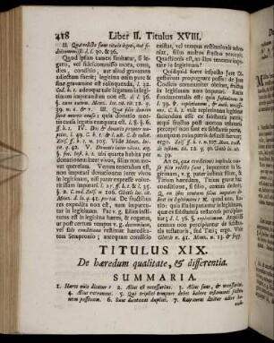 Titulus XIX. De hæredum qualitate, & differentia