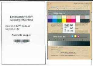 Entnazifizierung August Assmuth , geb. 10.06.1901 (Angestellter)