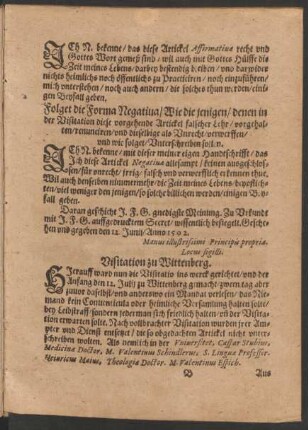 Visitation zu Wittenberg.