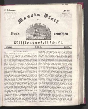 6. Jahrgang. N°. 68. Bremen. 1856. August