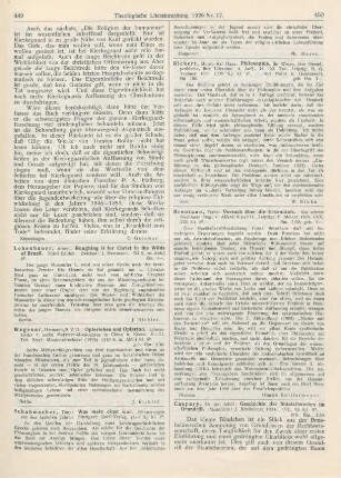 449 [Rezension] Wegener, Hermann, Opferleben und Opfertod. Lebensbilder v. sechs Märtyrer-Missionaren in China u. Korea