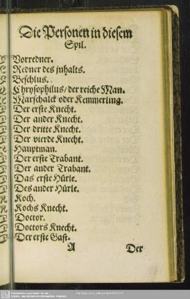 Die Personen in diesem Spil
