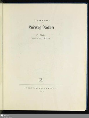Ludwig Richter : ein Maler des deutschen Volkes