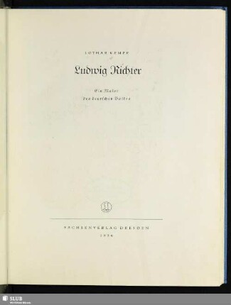 Ludwig Richter : ein Maler des deutschen Volkes