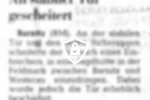 [Name maskiert] Tür gescheitert
