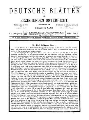 Dr. Karl Volkmar Stoy : Nachruf