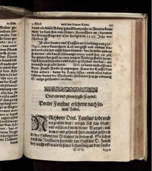 Das ein und zwantzigste Capitel. Doctor Faustus erscheint nach seinem Todte.