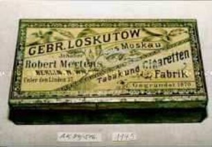 Blechdose für Tabak und Cigaretten "GEBR. LOSKUTOW aus Moskau"