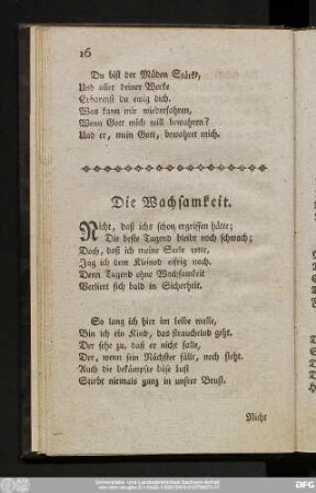 Die Wachsamkeit.