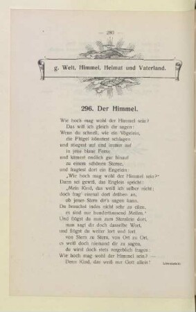 g. Welt, Himmel, Heimat und Vaterland