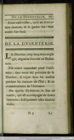 De La Dysenterie